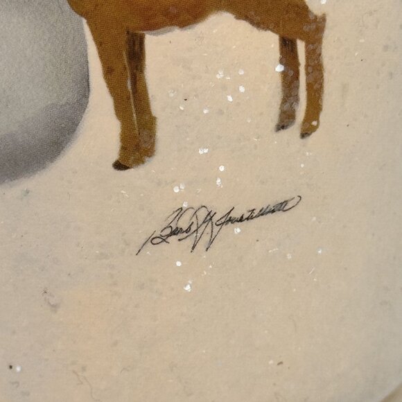 Stony Creek Lighted Glass Snowman Vase 12" Cardinals Deer Winter Scene BFX8209 - Picture 2 of 12